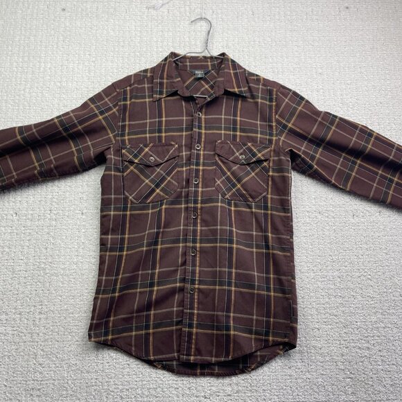 Royal Robbins Shirt Mens S Plaid Long Sleeve Dark Red / Brown Outdoor Western - Picture 7 of 14